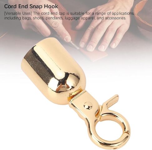 10 Sets Rope End Snap Fittings Zinc Alloy Hole Hanging Bell Snap Hook Fasteners with Screws for Leather Crafts Decoration and Rope End Projects (Gold) in Saudi Arabia