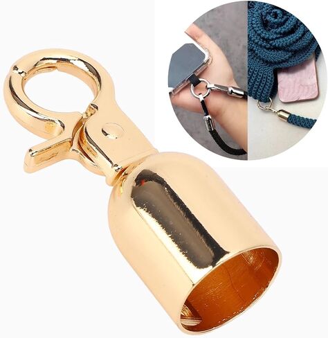 10 Sets Rope End Snap Fittings Zinc Alloy Hole Hanging Bell Snap Hook Fasteners with Screws for Leather Crafts Decoration and Rope End Projects (Gold) in Saudi Arabia