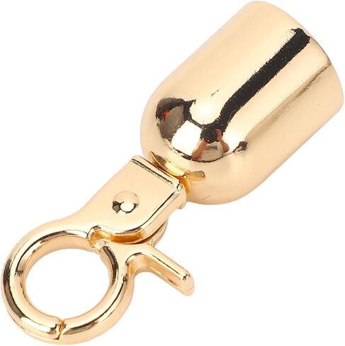 10 Sets Rope End Snap Fittings Zinc Alloy Hole Hanging Bell Snap Hook Fasteners with Screws for Leather Crafts Decoration and Rope End Projects (Gold) in Saudi Arabia