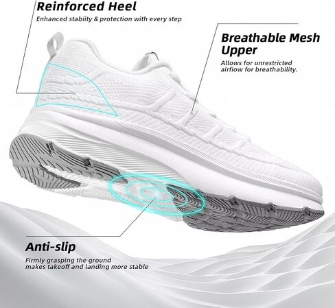 KDN Men's Wide Toe Box Shoes Cushioned Road Running Shoes Non Slip Mens Walking Sneakers for Wide Feet Comfortable Athletic Gym Workout Shoes Wide Width in Saudi Arabia