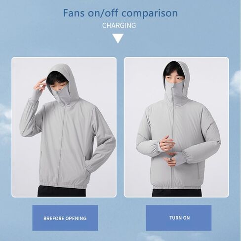 سترة Meichoon Sun Protection Upf 50+ هوديي هوديي ملابس تبريد خفيفة الوزن مع الجماهير تبقى في الصيف in Saudi Arabia
