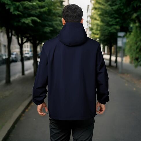 Rain Jacket Men Waterproof Windbreaker Lightweight Hooded Casual Coat for Daily Hiking Cycling Coat in Saudi Arabia
