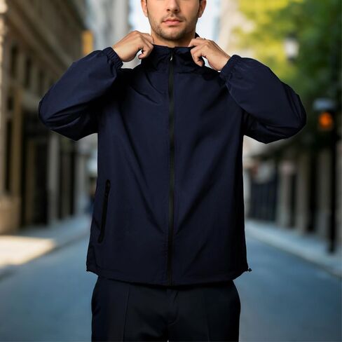 Rain Jacket Men Waterproof Windbreaker Lightweight Hooded Casual Coat for Daily Hiking Cycling Coat in Saudi Arabia