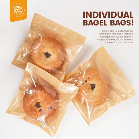 100 حزمة أكياس مخبز قابلة للحرارة مع نافذة ، 7.1 × 7.5 بوصة أكياس تغليف ملفات تعريف الارتباط مع الأكمام الورقية بيع الختم للخبز ، شريحة الكيك ، شطيرة ، دونات ، المعجنات in Kuwait