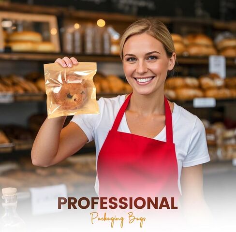 100 حزمة أكياس مخبز قابلة للحرارة مع نافذة ، 7.1 × 7.5 بوصة أكياس تغليف ملفات تعريف الارتباط مع الأكمام الورقية بيع الختم للخبز ، شريحة الكيك ، شطيرة ، دونات ، المعجنات in Kuwait