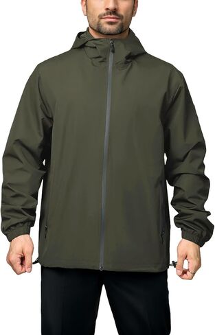 Rain Jacket Men Waterproof Windbreaker Lightweight Hooded Casual Coat for Daily Hiking Cycling Coat in Saudi Arabia