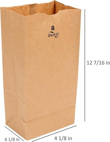 أكياس ورقية Kraft FSC - مصنوعة في الولايات المتحدة الأمريكية (500CT ، 4 رطل) in Kuwait