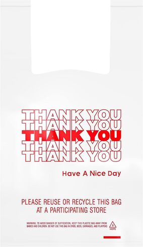 400 Pack Thank You T-Shirt Bags - Premium Quality 15 Mic (0.6 Mil) Thick Reusable Plastic Bags: 11.5" x 6.5" x 21 in Saudi Arabia