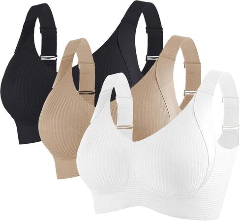 Wireless Bras for Women 1 Pack / 3 Pack No Underwire Full Coverage Comfortable Soft Sleep Bra in Saudi Arabia