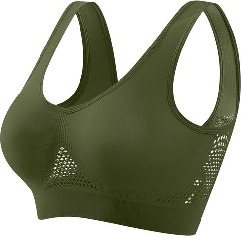 LRMQS Sports Bras for Women Plus Size Breathable Seamless Stretchy Push up Padded Bralettes Workout Yoga Gym Underwear Bra in Saudi Arabia