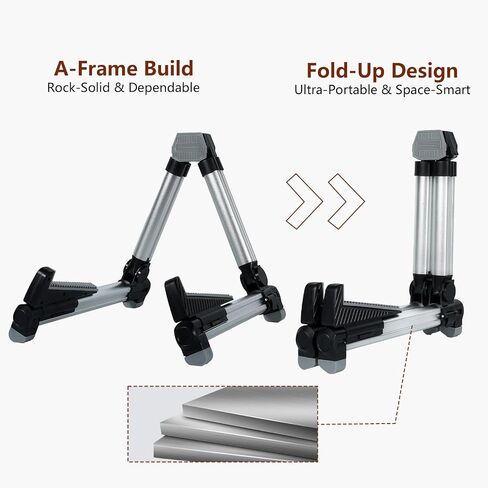 Adjustable, Portable Folding Univerial A-Frame Guitar Stand for Acoustic, Classical, Electric Guitars, Bass, Ukulele, Banjo in Saudi Arabia