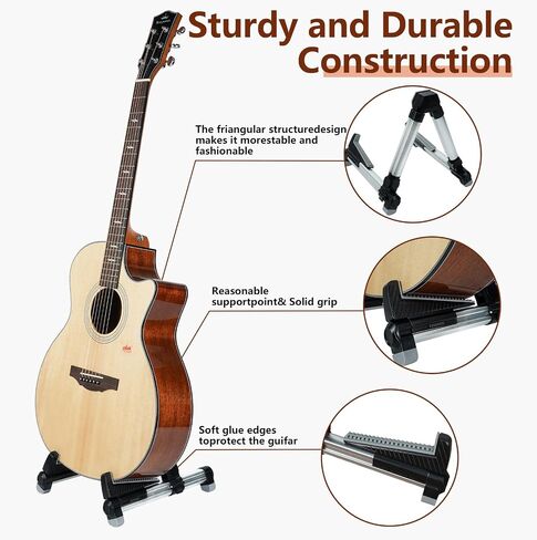 Adjustable, Portable Folding Univerial A-Frame Guitar Stand for Acoustic, Classical, Electric Guitars, Bass, Ukulele, Banjo in Saudi Arabia