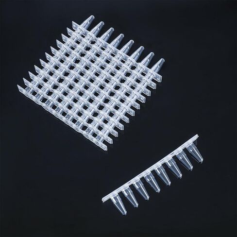 4E's USA Type B - PCR 8-Strip, 0.1mL, Unattached Optical Flat Caps, Transparent, 125 Strips/Bag in Saudi Arabia