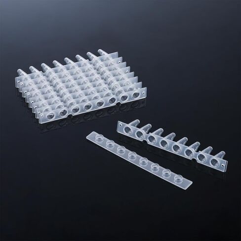 4E's USA Type B - PCR 8-Strip, 0.1mL, Unattached Optical Flat Caps, Transparent, 125 Strips/Bag in Saudi Arabia