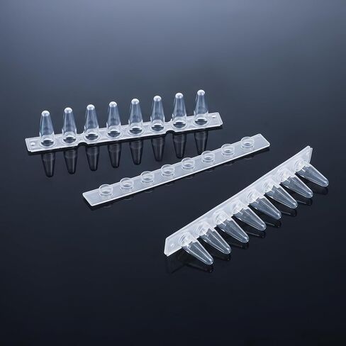 4E's USA Type B - PCR 8-Strip, 0.1mL, Unattached Optical Flat Caps, Transparent, 125 Strips/Bag in Saudi Arabia