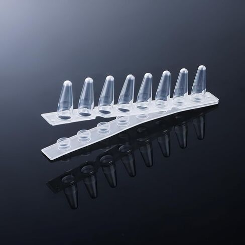 4E's USA Type B - PCR 8-Strip, 0.1mL, Unattached Optical Flat Caps, Transparent, 125 Strips/Bag in Saudi Arabia