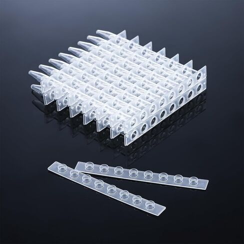 4E's USA Type B - PCR 8-Strip, 0.2mL, Unattached Optical Flat Caps, Transparent, 125 Strips/Bag, 10 Bags in Saudi Arabia