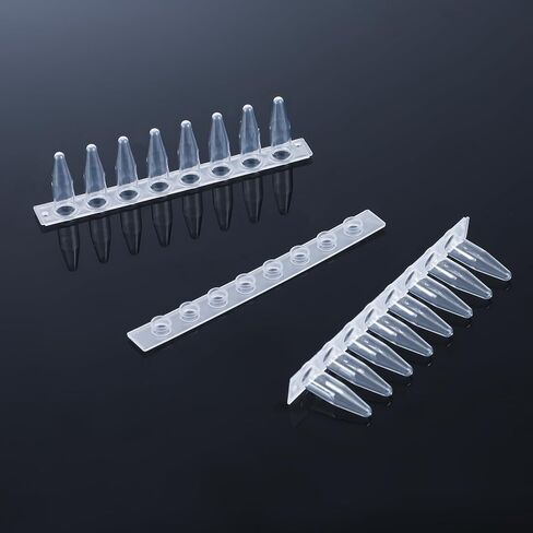 4E's USA Type B - PCR 8-Strip, 0.2mL, Unattached Optical Flat Caps, Transparent, 125 Strips/Bag, 10 Bags in Saudi Arabia