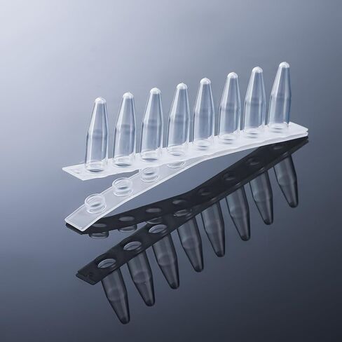 4E's USA Type B - PCR 8-Strip, 0.2mL, Unattached Optical Flat Caps, Transparent, 125 Strips/Bag, 10 Bags in Saudi Arabia