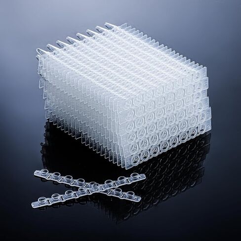 4E's USA Type A - PCR 8-Strip, 0.1mL, Unattached Optical Flat Caps, Transparent, 125 Strips/Bag, 10 Bags in Saudi Arabia