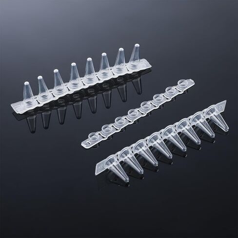 4E's USA Type A - PCR 8-Strip, 0.1mL, Unattached Optical Flat Caps, Transparent, 125 Strips/Bag, 10 Bags in Saudi Arabia