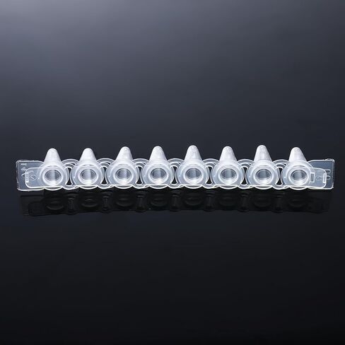 4E's USA Type A - PCR 8-Strip, 0.1mL, Unattached Optical Flat Caps, Transparent, 125 Strips/Bag, 10 Bags in Saudi Arabia