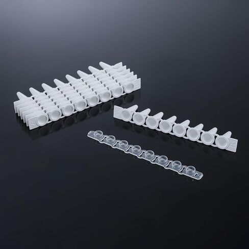 4E's USA Type A - PCR 8-Strip, 0.1mL, Unattached Optical Flat Caps, White, 125 Strips/Bag, 10 Bags in Saudi Arabia