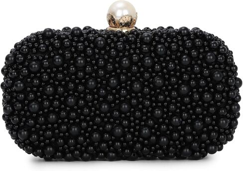 Oweisong White Pearl Clutch Purses for Women Beaded Clutch Bag Formal Wedding Bride Evening Bag Party Tote Handbag in Saudi Arabia