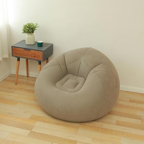 Inflatable Flocked Portable and Easy to Store Single Lazy Sofa, Outdoor Leisure Thickened Reclining Chair Bean Bag Sofa Bed in Saudi Arabia