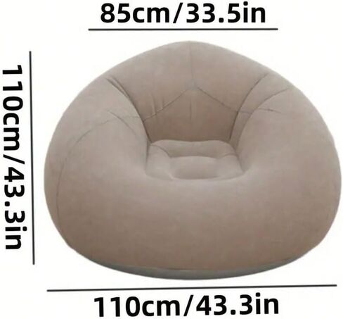Inflatable Flocked Portable and Easy to Store Single Lazy Sofa, Outdoor Leisure Thickened Reclining Chair Bean Bag Sofa Bed in Saudi Arabia