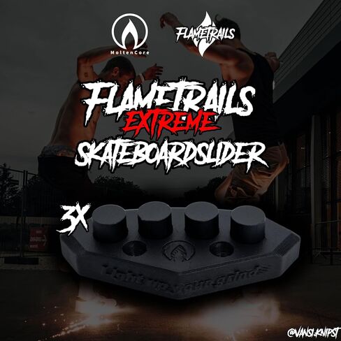 MoltenCore FlameTrails Extreme Skateboard Slider Pack of 3 Light Up Your Grind Spark Grinder for Skateboard Spark Plate Skateboard Deck Accessories Spark Plates 3 Pieces in Saudi Arabia