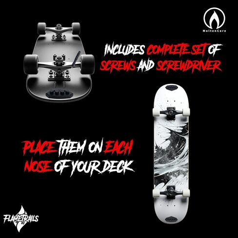 MoltenCore FlameTrails Extreme Skateboard Slider Pack of 3 Light Up Your Grind Spark Grinder for Skateboard Spark Plate Skateboard Deck Accessories Spark Plates 3 Pieces in Saudi Arabia