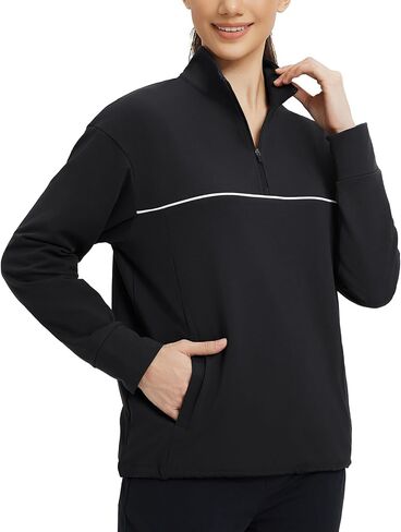Baleaf Fleece Golf Golf Pullover Resistant Half zip led stack stack thermal termal deather with Winter Cold Weather in Saudi Arabia