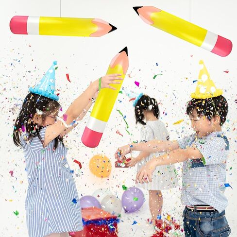 4 Pcs Large Giant Inflatable Pencil Balloon Birthday Party Back To School Graduation Favor Blow Up Balloon Hanging Classroom Decoration Suitable for Classroom Garden Room Birthday Party Decorations in Kuwait