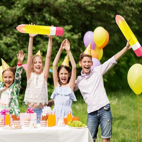 4 Pcs Large Giant Inflatable Pencil Balloon Birthday Party Back To School Graduation Favor Blow Up Balloon Hanging Classroom Decoration Suitable for Classroom Garden Room Birthday Party Decorations in Kuwait