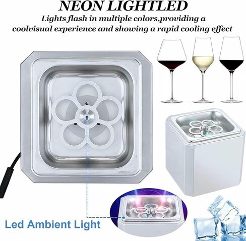 Wzglod Glass Chiller Froster ، مع ضوء LED ، مبرد مشروب فوري للكوكتيل ، البيرة ، المشروبات المختلطة ، النبيذ ، البار ، مطعم ، مطبخ in Saudi Arabia