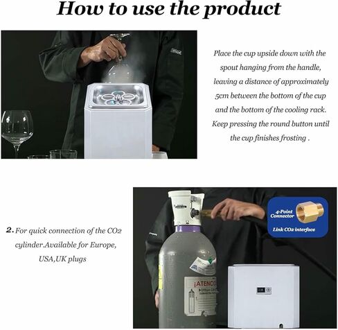 Wzglod Glass Chiller Froster ، مع ضوء LED ، مبرد مشروب فوري للكوكتيل ، البيرة ، المشروبات المختلطة ، النبيذ ، البار ، مطعم ، مطبخ in Saudi Arabia