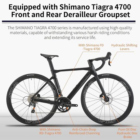 SAVADECK Carbon Road Bike, T800 Carbon Fiber Frame 700C Racing Bicycle with Shimano R4700 20 Speed Groupset and Hydraulic Disc Brake, Ultra-Light Carbon Bike for Adult in Kuwait
