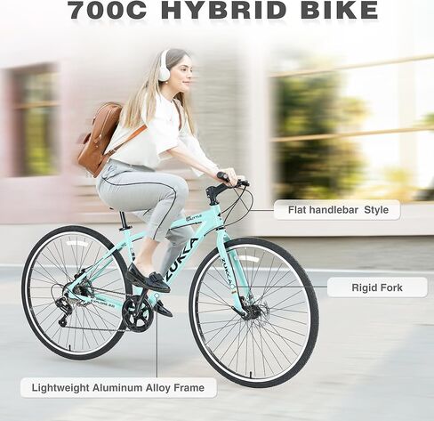 ZUKKA 700C Road Bike for Adult 7 Speed Road Bike Hybrid Road Bicycle Aluminum Frame/Dual-Disc Brakes/Multiple Colors in Kuwait