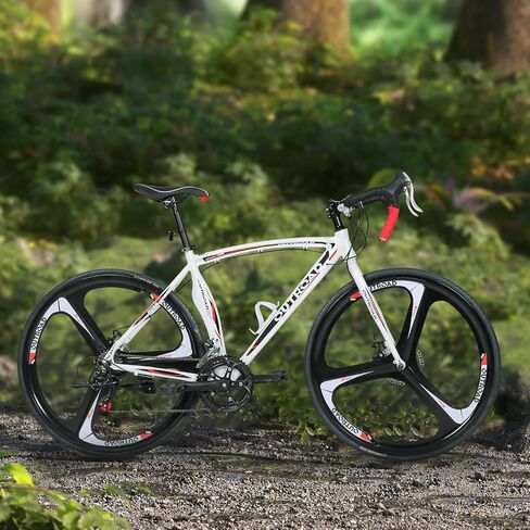 700C Lightweight Aluminum Road Bike – 14-21 Speed Commuter Bicycle with Dual Disc/V Brakes for Men & Women (Black, Red, Blue, White) in Saudi Arabia