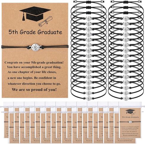 Tondiamo 30 Pcs 2025 Cross Bracelets Bulk Class of 2025 Graduation Gifts Graduation Bracelet Distance Friendship Bracelets with Card and Organza Bag for College High School Graduate Gifts in Saudi Arabia