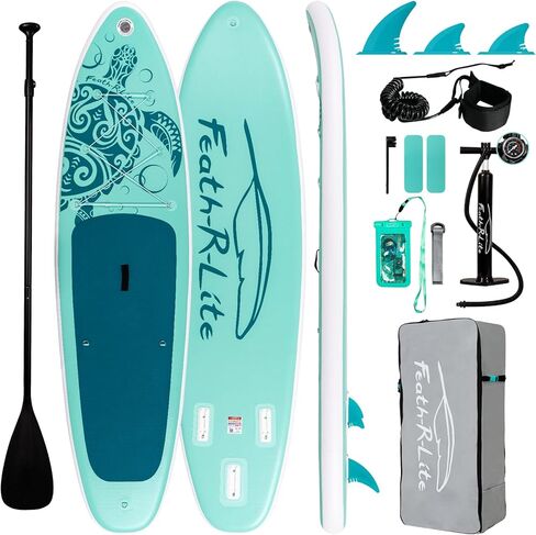FEATH-R-LITE Inflatable Ultra-Light 10'×30''/10'6''×33'' Stand Up Paddle Board for All Skill Levels with Premium SUP Paddleboard Accessories,Non-Slip Comfort Deck for Youth & Adults in Saudi Arabia