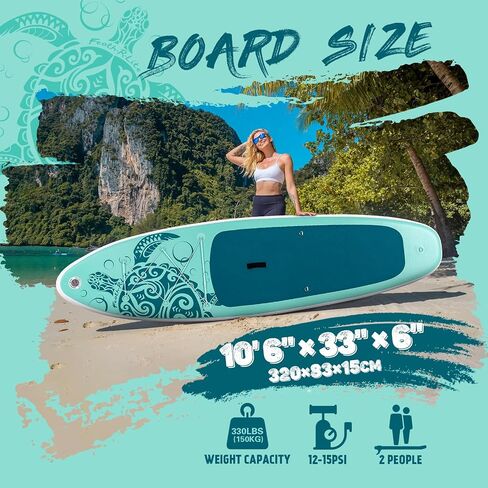 FEATH-R-LITE Inflatable Ultra-Light 10'×30''/10'6''×33'' Stand Up Paddle Board for All Skill Levels with Premium SUP Paddleboard Accessories,Non-Slip Comfort Deck for Youth & Adults in Saudi Arabia
