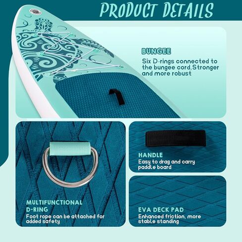 FEATH-R-LITE Inflatable Ultra-Light 10'×30''/10'6''×33'' Stand Up Paddle Board for All Skill Levels with Premium SUP Paddleboard Accessories,Non-Slip Comfort Deck for Youth & Adults in Saudi Arabia