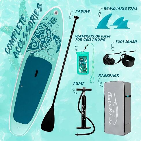 FEATH-R-LITE Inflatable Ultra-Light 10'×30''/10'6''×33'' Stand Up Paddle Board for All Skill Levels with Premium SUP Paddleboard Accessories,Non-Slip Comfort Deck for Youth & Adults in Saudi Arabia