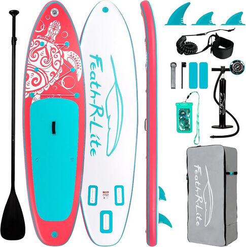FEATH-R-LITE Inflatable Ultra-Light 10'×30''/10'6''×33'' Stand Up Paddle Board for All Skill Levels with Premium SUP Paddleboard Accessories,Non-Slip Comfort Deck for Youth & Adults in Saudi Arabia