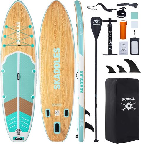 10'6 '' Portable Desplatable Stand Up Paddle Board (SUP) للبالغين والشباب الذين يعانون من عدم انزلاق سطح السفينة-مجموعة كاملة من الملحقات ، مثالية لصيد الأسماك واليوغا واللياقة البدنية والمرح العائلي in Kuwait