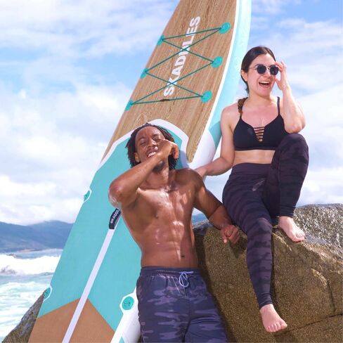 10'6 '' Portable Desplatable Stand Up Paddle Board (SUP) للبالغين والشباب الذين يعانون من عدم انزلاق سطح السفينة-مجموعة كاملة من الملحقات ، مثالية لصيد الأسماك واليوغا واللياقة البدنية والمرح العائلي in Kuwait
