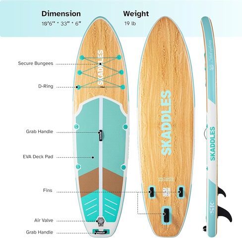 10’6’’ Portable Inflatable Stand Up Paddle Board (SUP) for Adults and Youth with Non-Slip Deck – Complete Accessories Kit, Perfect for Fishing, Yoga, Fitness & Family Fun in Kuwait
