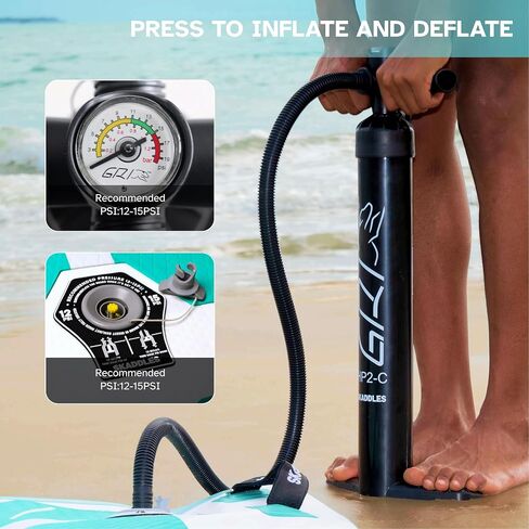 10'6 '' Portable Desplatable Stand Up Paddle Board (SUP) للبالغين والشباب الذين يعانون من عدم انزلاق سطح السفينة-مجموعة كاملة من الملحقات ، مثالية لصيد الأسماك واليوغا واللياقة البدنية والمرح العائلي in Kuwait